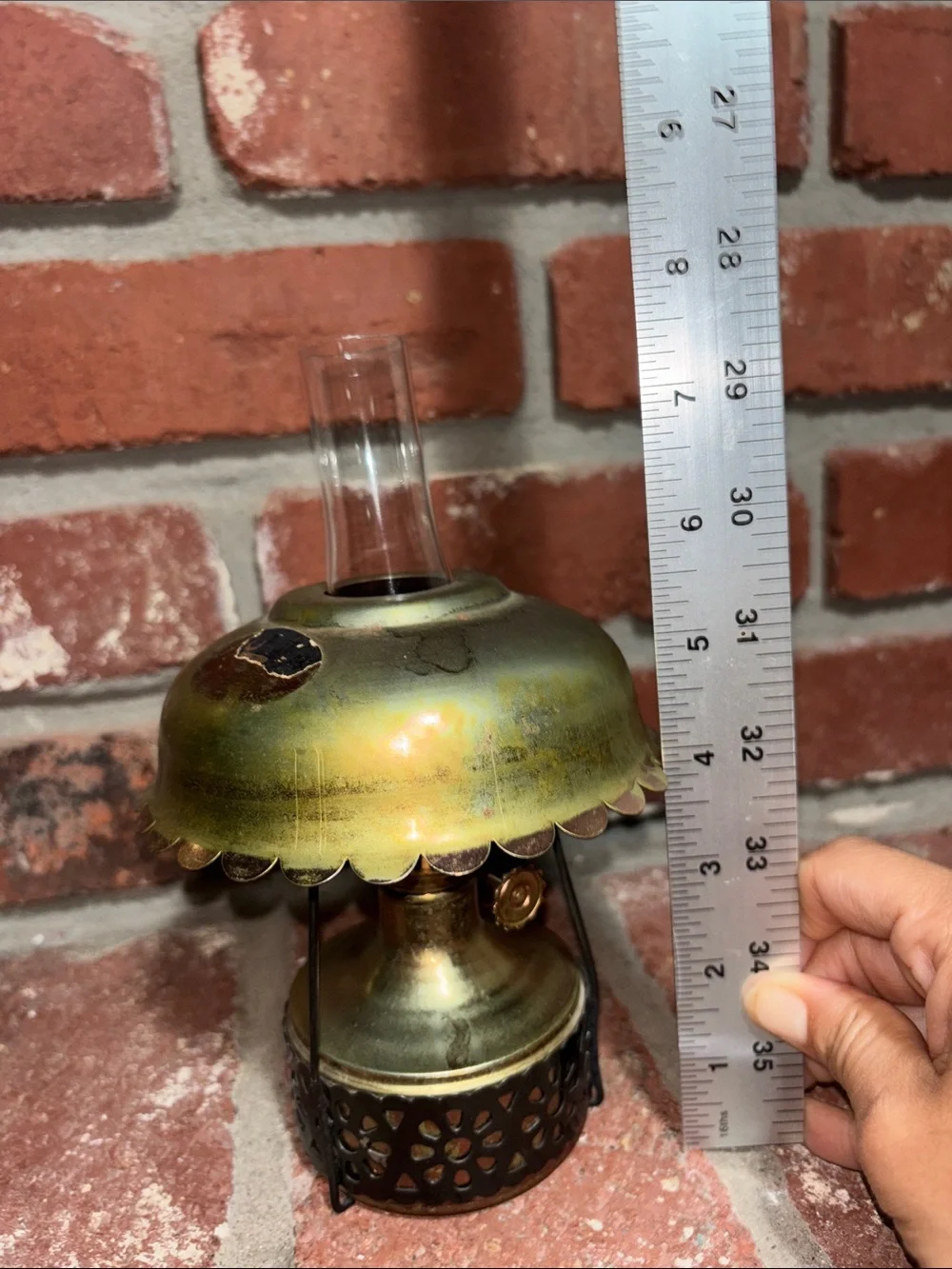 Vintage 8” Miniature Oil Lamp